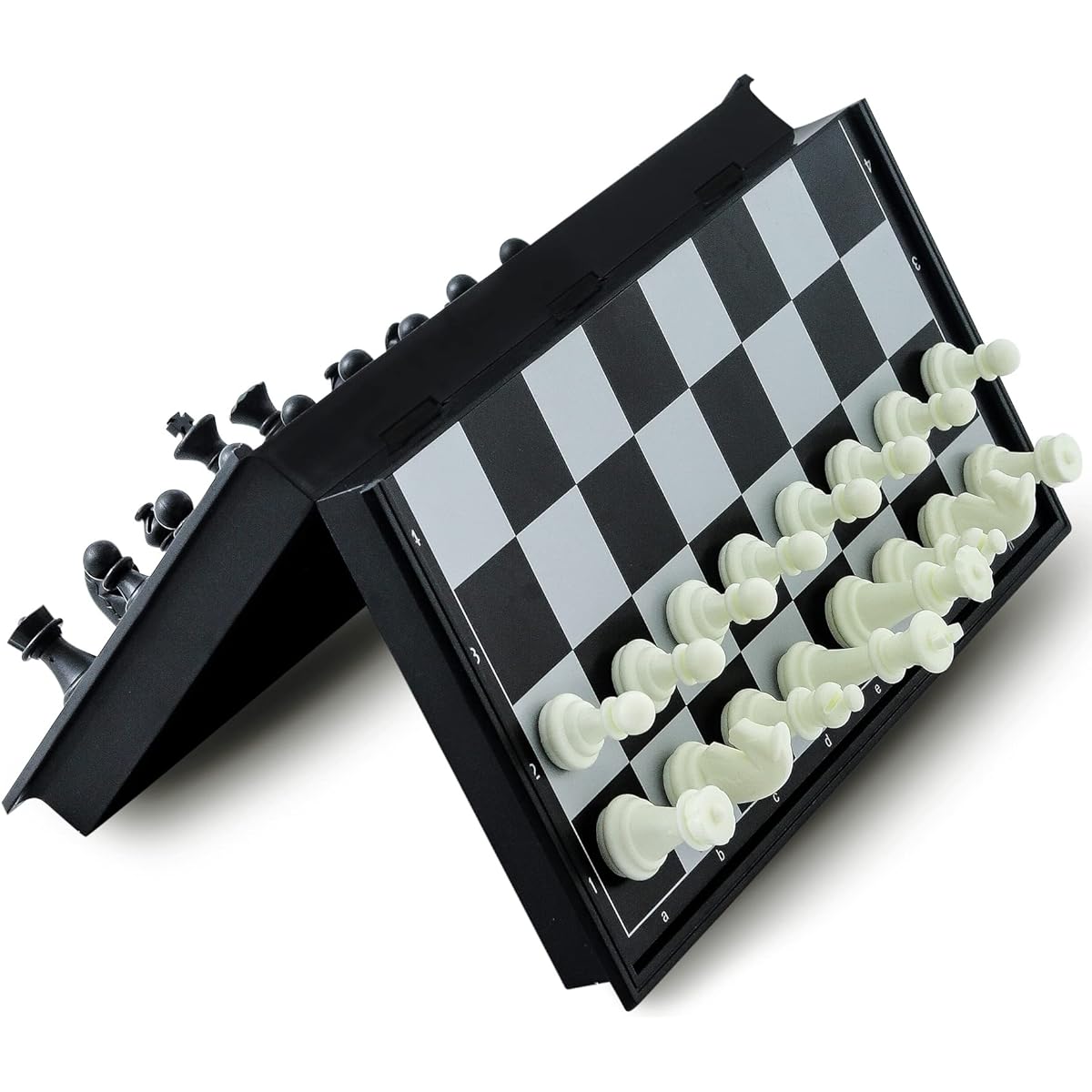 SJANSHO Chess Set Magnetic Travel Foldable Board Game Portable Gift for Kids and Adults