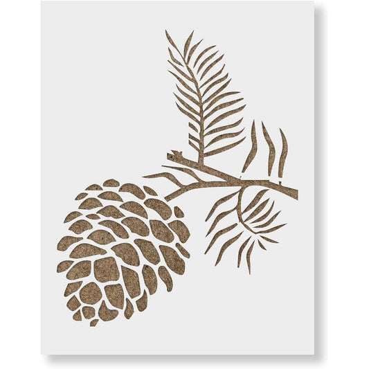 Pine Cone Stencil Template for Walls and Crafts Reusable Stencils for Painting Small & Large Size