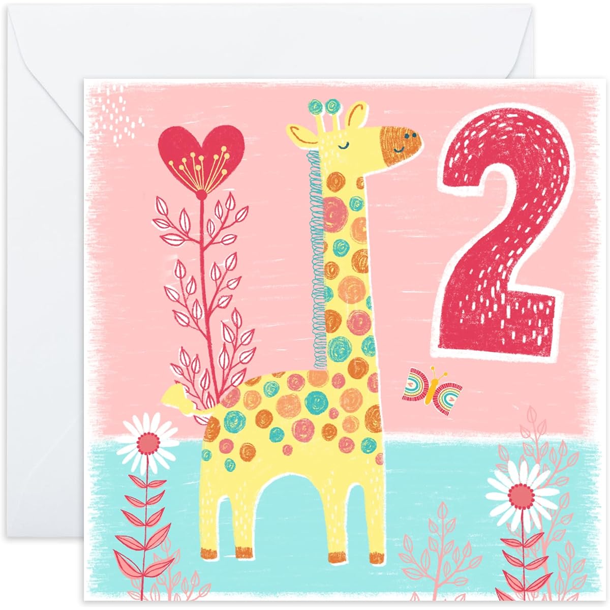 CENTRAL 23 - Cute Birthday Cards for Her - 2nd Birthday Cards - Birthday Cards for Daughter - Ideal Birthday Cards for Kids - With Cute Stickers