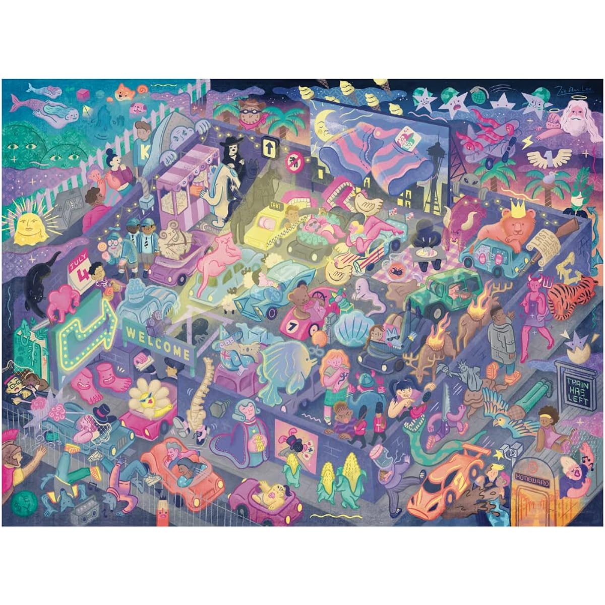Night at the Movies: Movie Jigsaw Puzzle for Adults (1000 Pieces) Filled with 101 Riddles