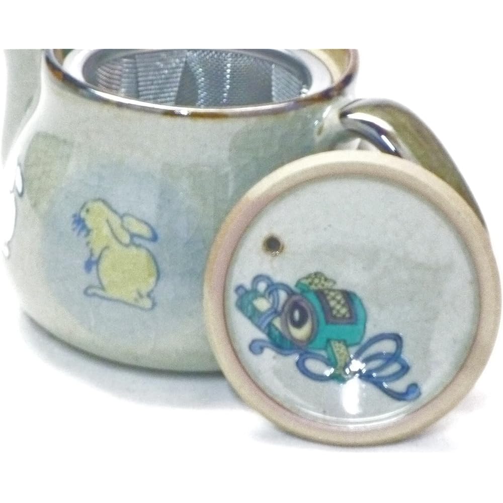 Kutani ware [teapot/teapot] Small White Rabbit Weeping Cherry Blossom [Back picture]