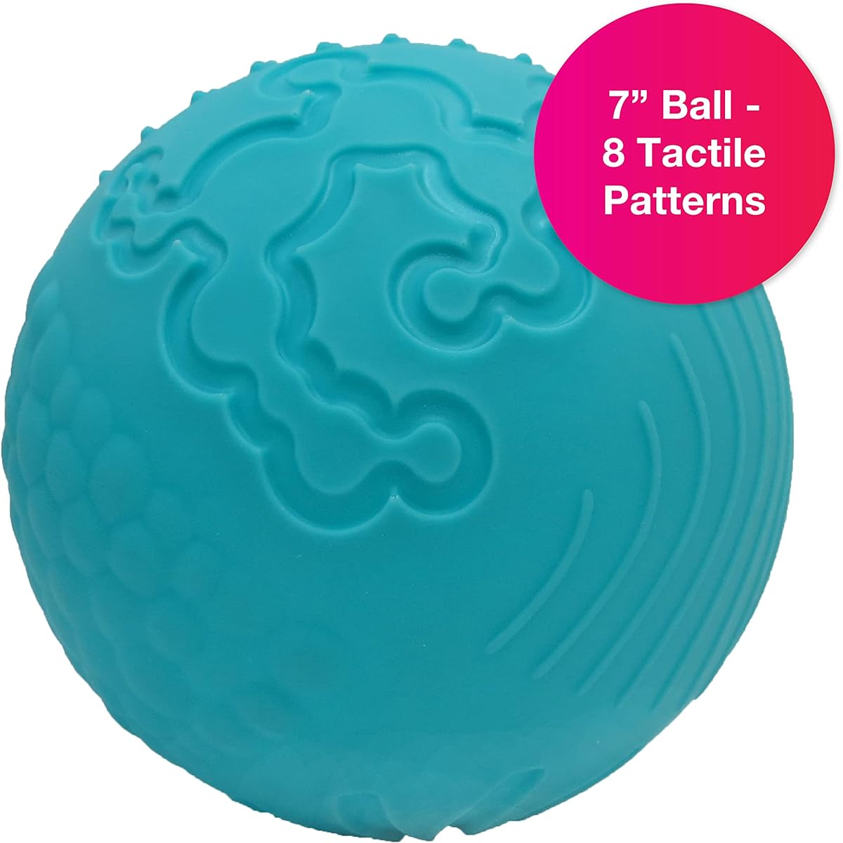 Edushape Texture-iffic Sensory Ball for Babies - 7" Baby Ball Helps Develop Your Child's Gross Motor Skills Ages 6 Months and Up - Infant and Toddler Ball with 8 Sections for 8 Different Tactile Patterns