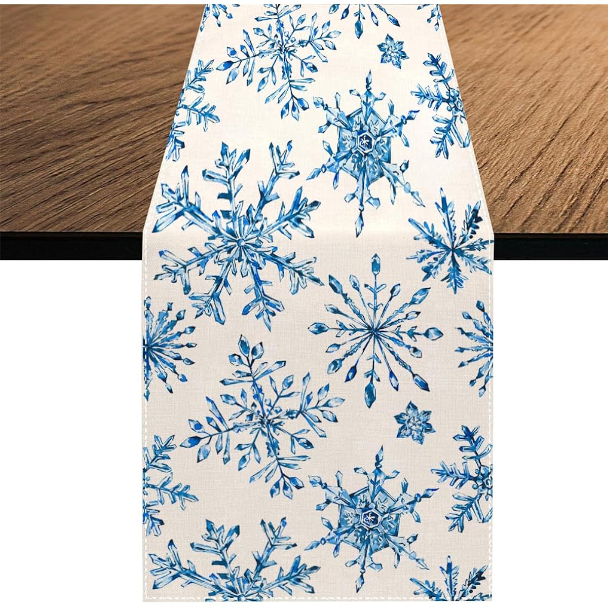 Christmas Snowflake Table Runner Seasonal Xmas Blue Snow Winter Holiday Kitchen Dining Table Decor Home Party Decor 13 x 70 Inch