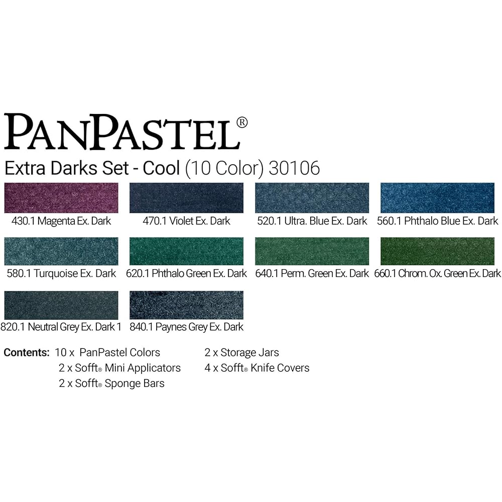 Panpastel 10 color set extra dark cool 30106