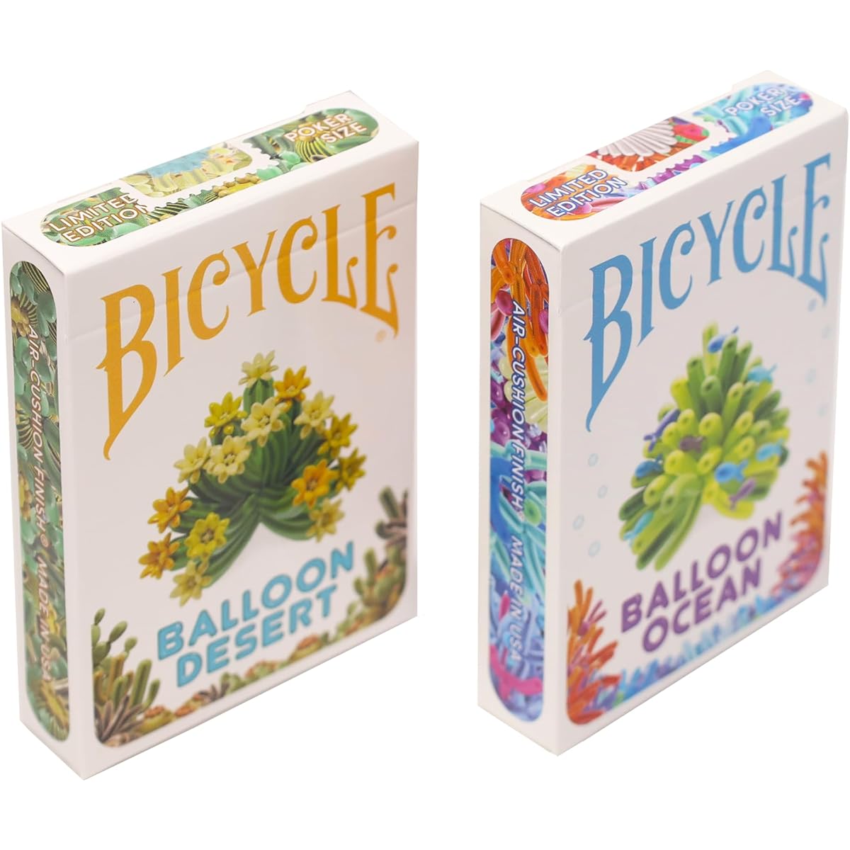 Balloon Ocean and Desert Bicycle Playing Cards - 2 Deck Set with Fun Original Art - Perfect for Children's Parties
