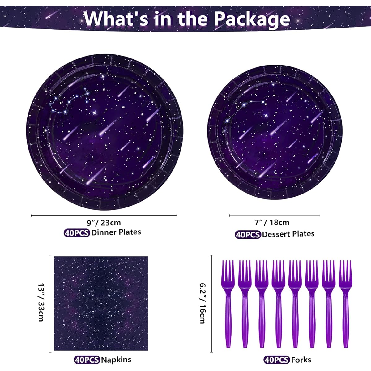 Inspireyee Purple Space Party Decorations (Purple-40)