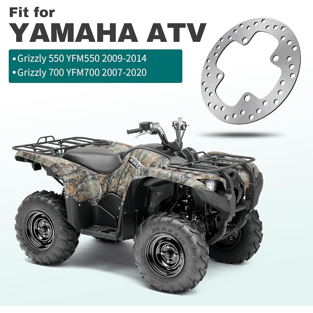 M MATI Rear Left and Right Brake Disc Rotor for Yamaha Grizzly 550 YFM550 2009-2014 Grizzly 700 YFM700 2007-2020 1HP-F582V-00-00