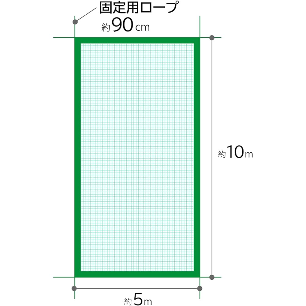 Astro Green Net, 25mm eyes, 5m x 10m, with case, protection net, bird prevention net, animal net, shatterproof, anti-beast safety net, all-purpose net, prevents cargo from collapsing, prevents bird damage, 530-02