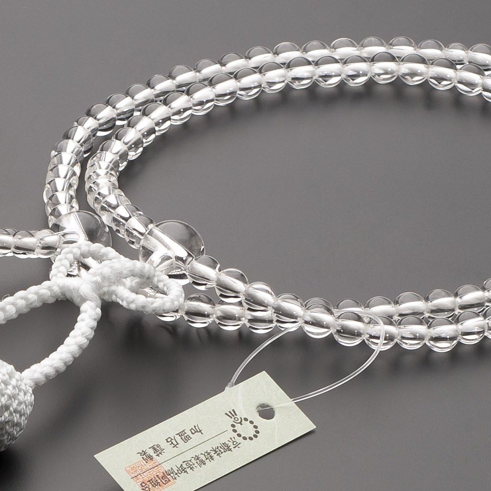 Buddhist altar store Takita Shoten Prayer beads Jodo Shinshu authentic prayer beads [For women] Genuine crystal 8-inch pure silk headed tassel ◆Kyoto prayer beads, real prayer beads, two-wheeled prayer beads, disciples, formal prayer beads [Published by