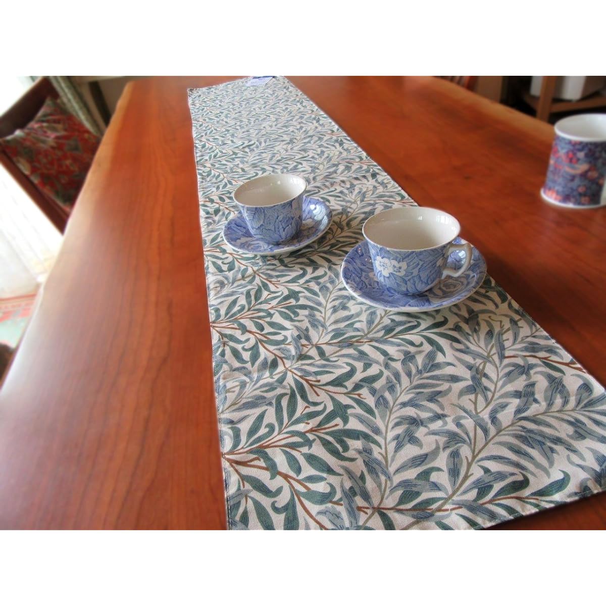 Morris Design at Oxford Time Table Runner (145cm x 30cm) Green Willow TABR314