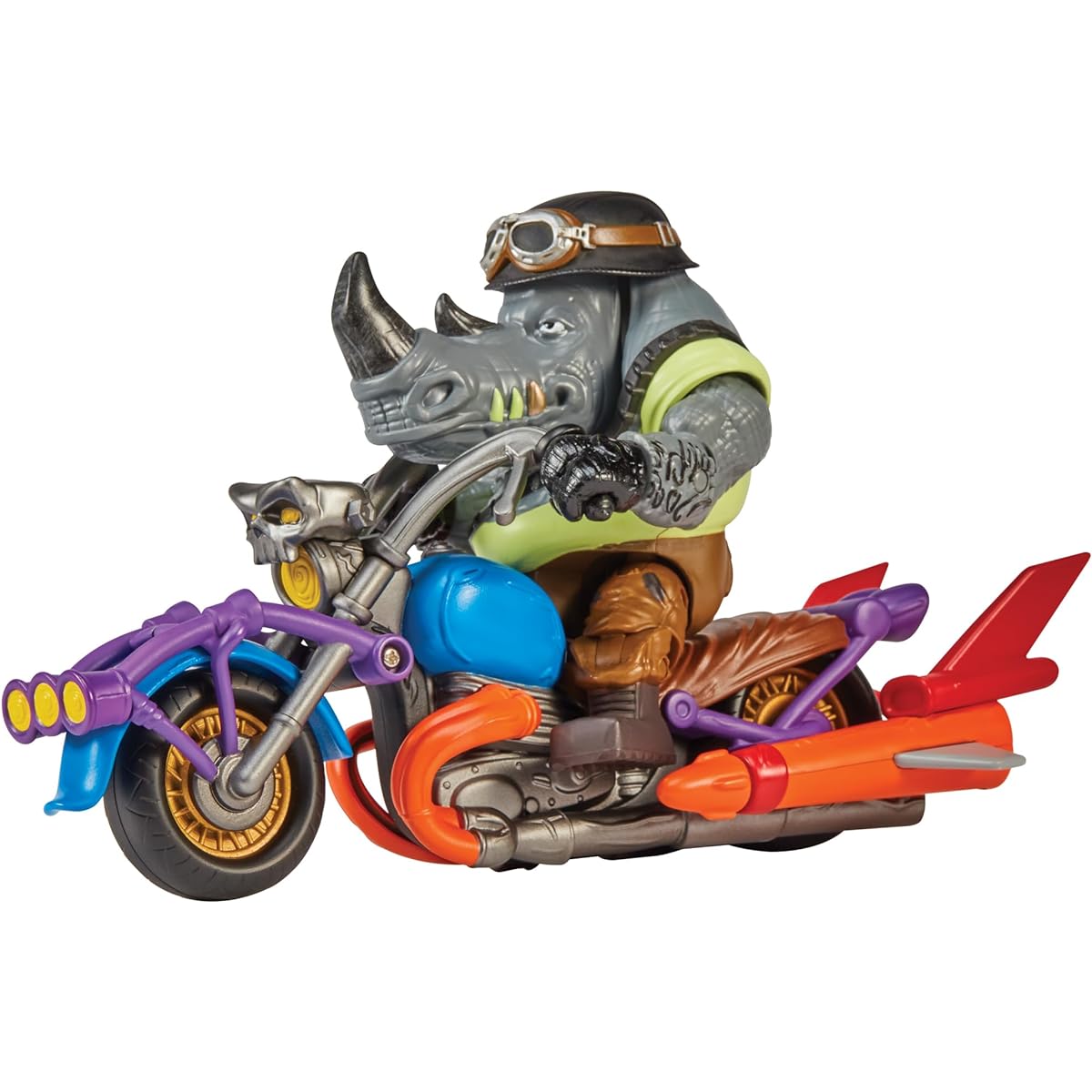 Teenage Mutant Ninja Turtles: Mutant Mayhem Chopper Cycles with exclusive Rocksteady figure makes the perfect gift for boys ages 4-7 and TMNT fans!
