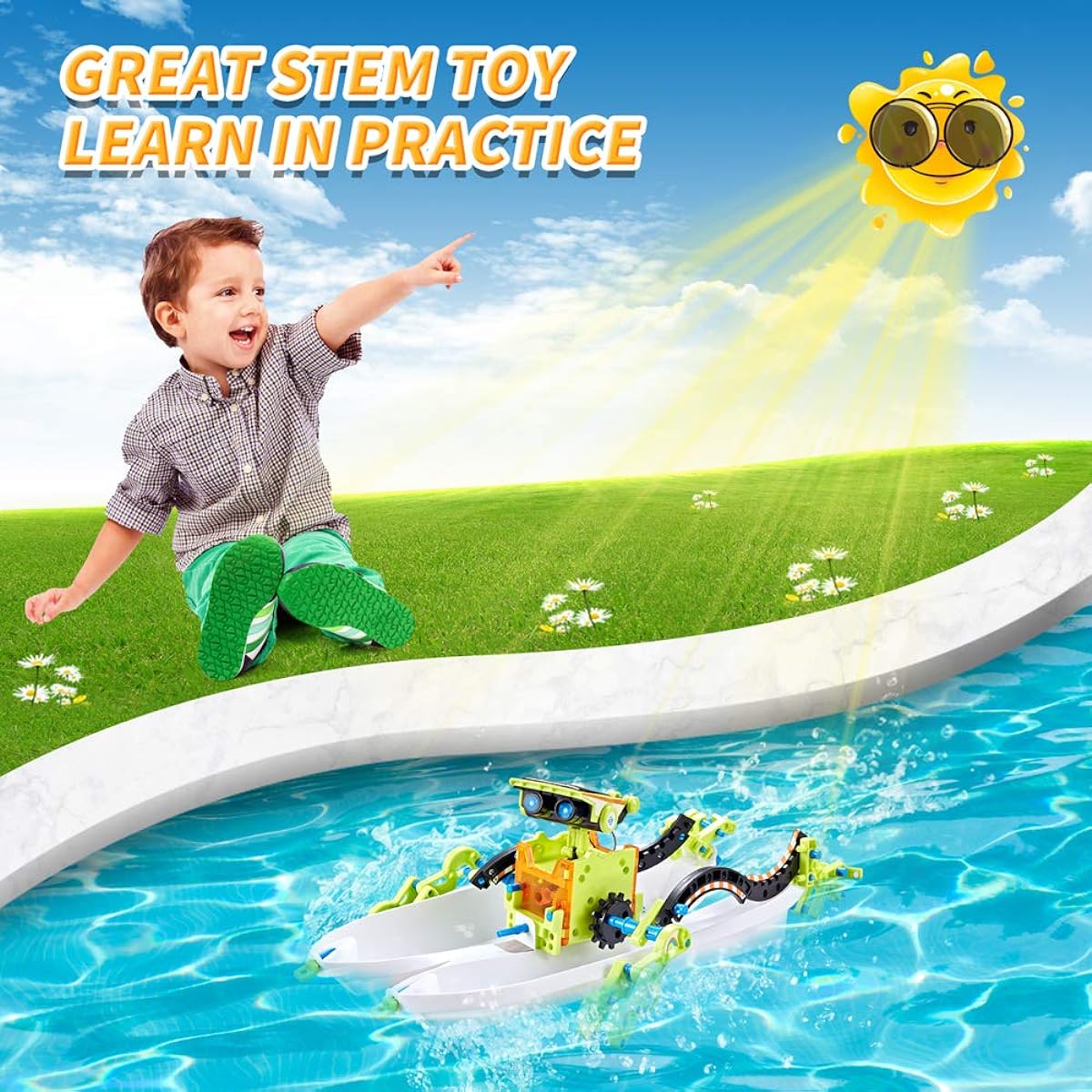 Kidpal Solar Power Kit Robotics Science Kit for Kids Ages 8 9 10 11 12 Boys & Girls Engineering Toys Build Your Own Robot Kit STEM Robot Building Kit for Teen Boys Ages 8 9 10