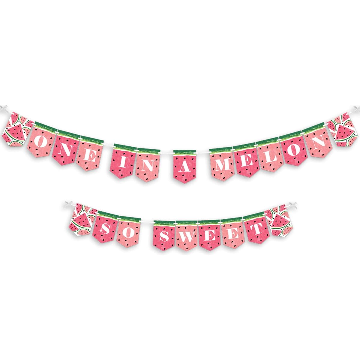 Big Dot of Happiness Sweet Watermelon - Fruit Party Bunting Banner - Party Decorations - One In A Melon So Sweet