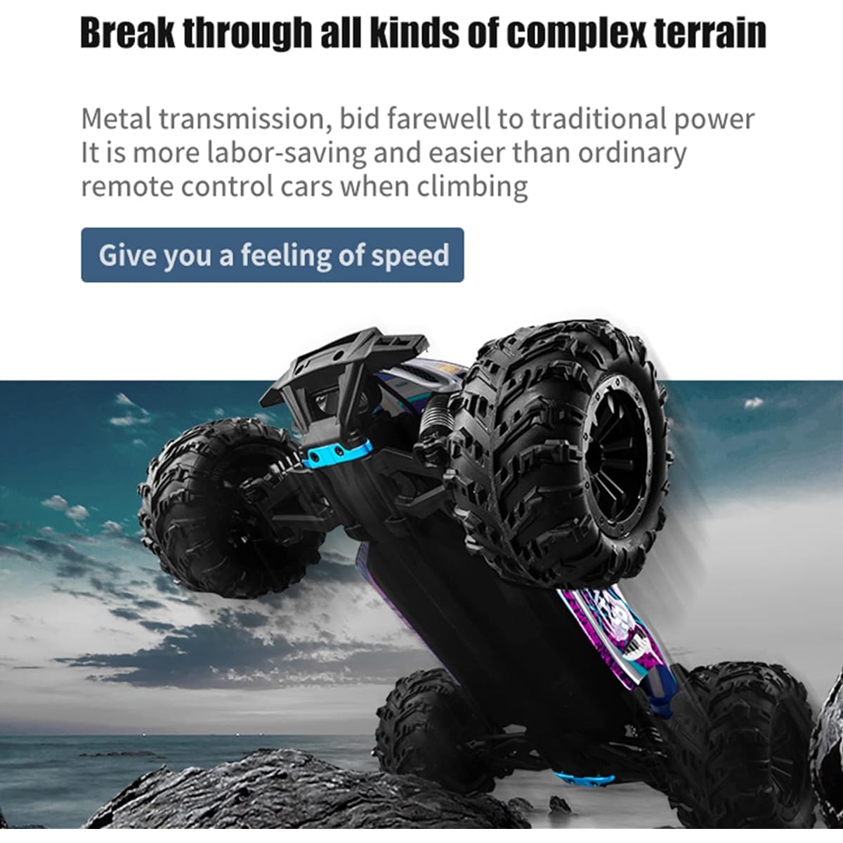 DINGYUE Off-Road Truck RC Car High Speed 38km/h1/16 2.4GHz Racing Car 4WD RTR Toys for Kids Boys, RC Car for Adults Children