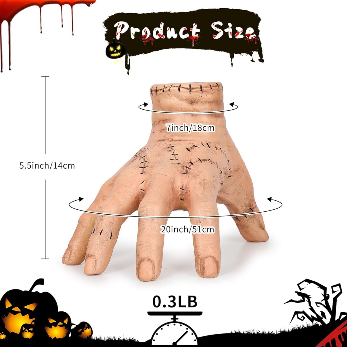 EJWCIG Hand Family Party Birthday Decoration Supplies Halloween Home Decor Cosplay (Hand + Necklace)