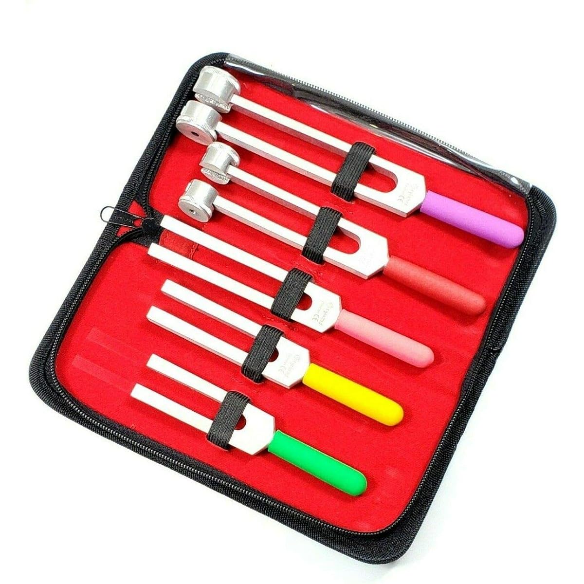 Premium Tuning Fork 5 Piece Set - Color C2048 + C1024 + C512 + C256 + C128 Medical Diagnostic Neurology (Name)