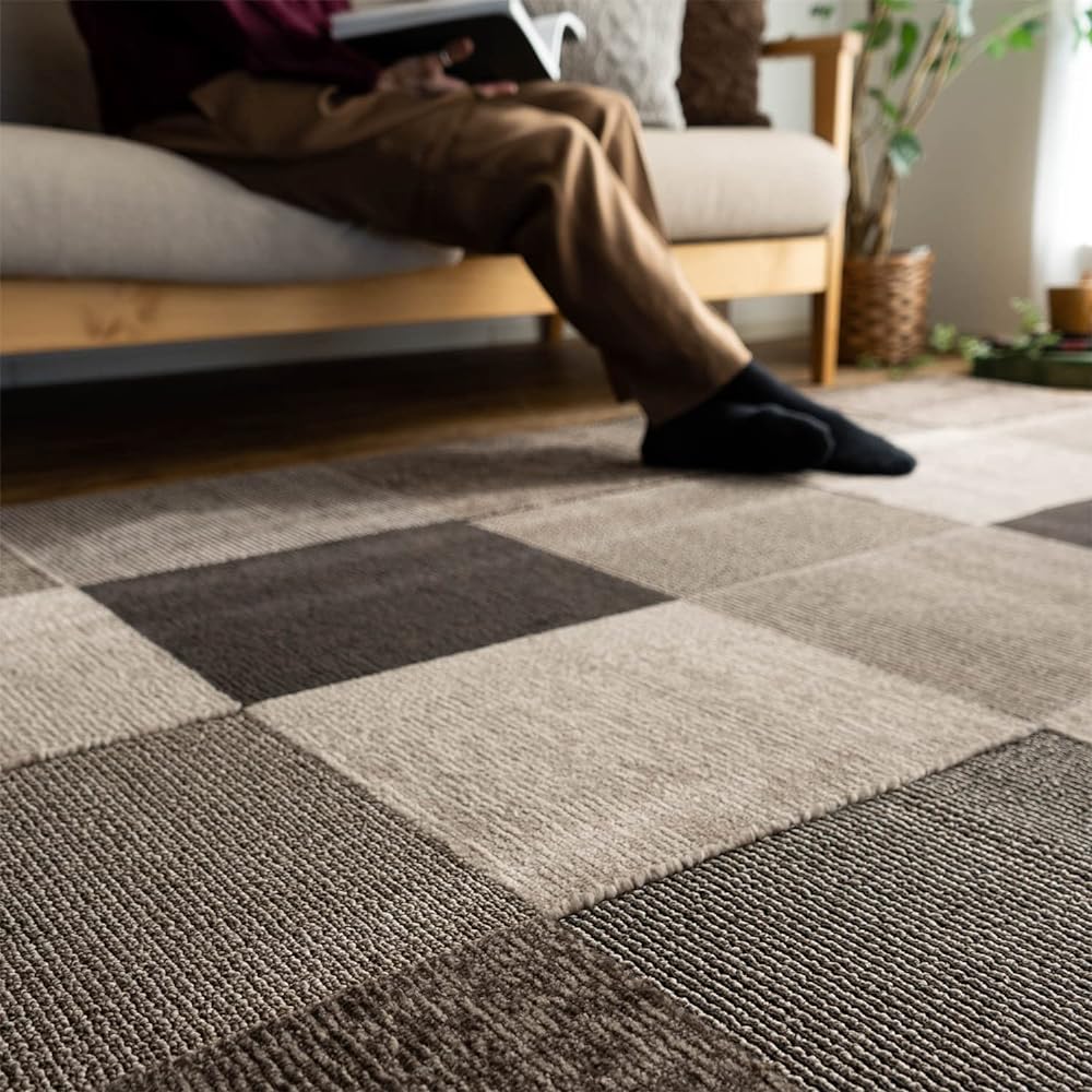 Sayan Sayan Antiviral Processing Antibacterial Processing Scandinavian Rug Tennel 190 x 190 2 Tatami Brown Made in Japan