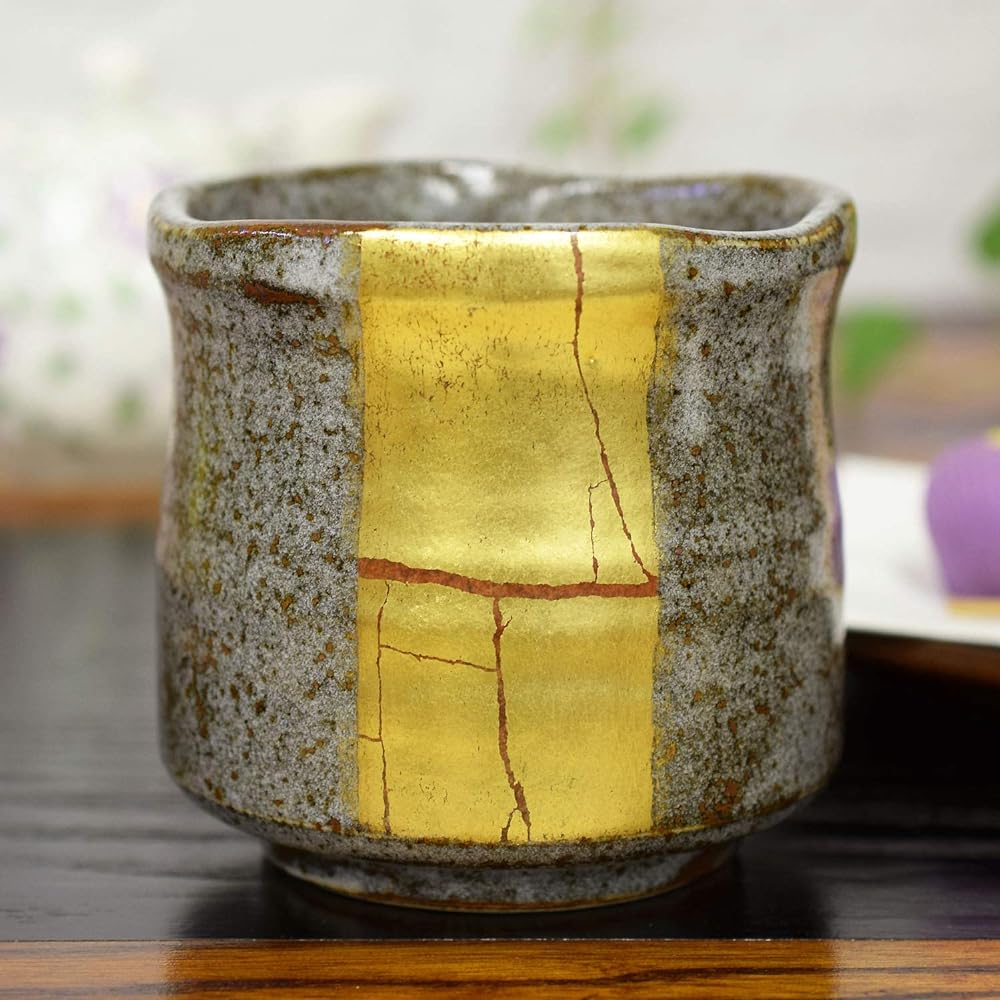 Teacup Stylish Kutani Ware Teacup Gold Leaf Line Teacup Ceramic Brand Japanese Tableware Made in Japan