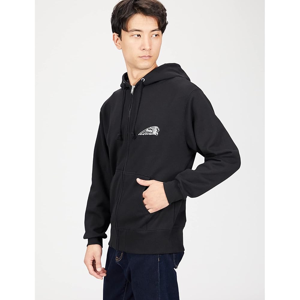 [Indian] Hooded sweatshirt basic zip hoodie head mark logo