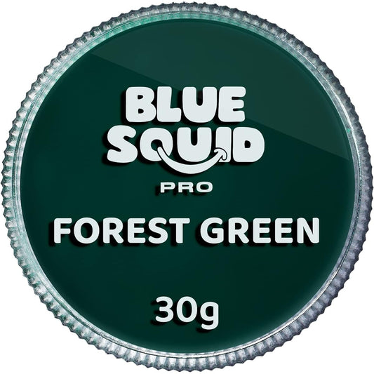 Blue Squid PRO Face Paint - Classic Forest Green (30gm), Premium Quality Professional Water-Based Single Cake Face & Body Makeup for Adults & Kids SFX