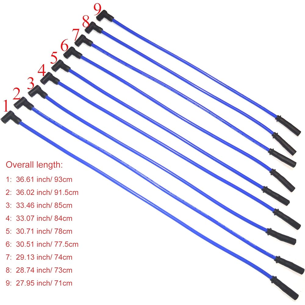 Spocoro 10.5mm High Performance Spark Plug Wire Set SBC 350 HEI BBC 383 454 Replacement Parts for Electronics