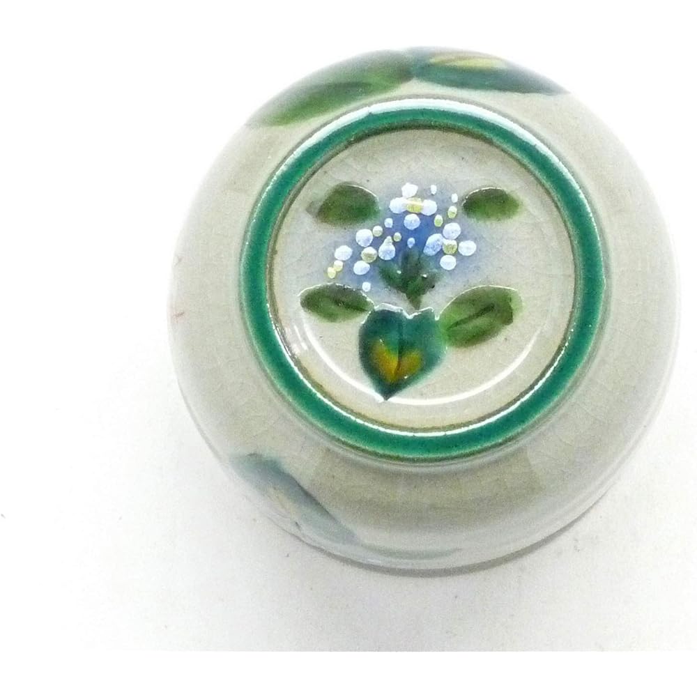 Kutani ware [hot water cup] large calyx hydrangea pottery [back picture blue]