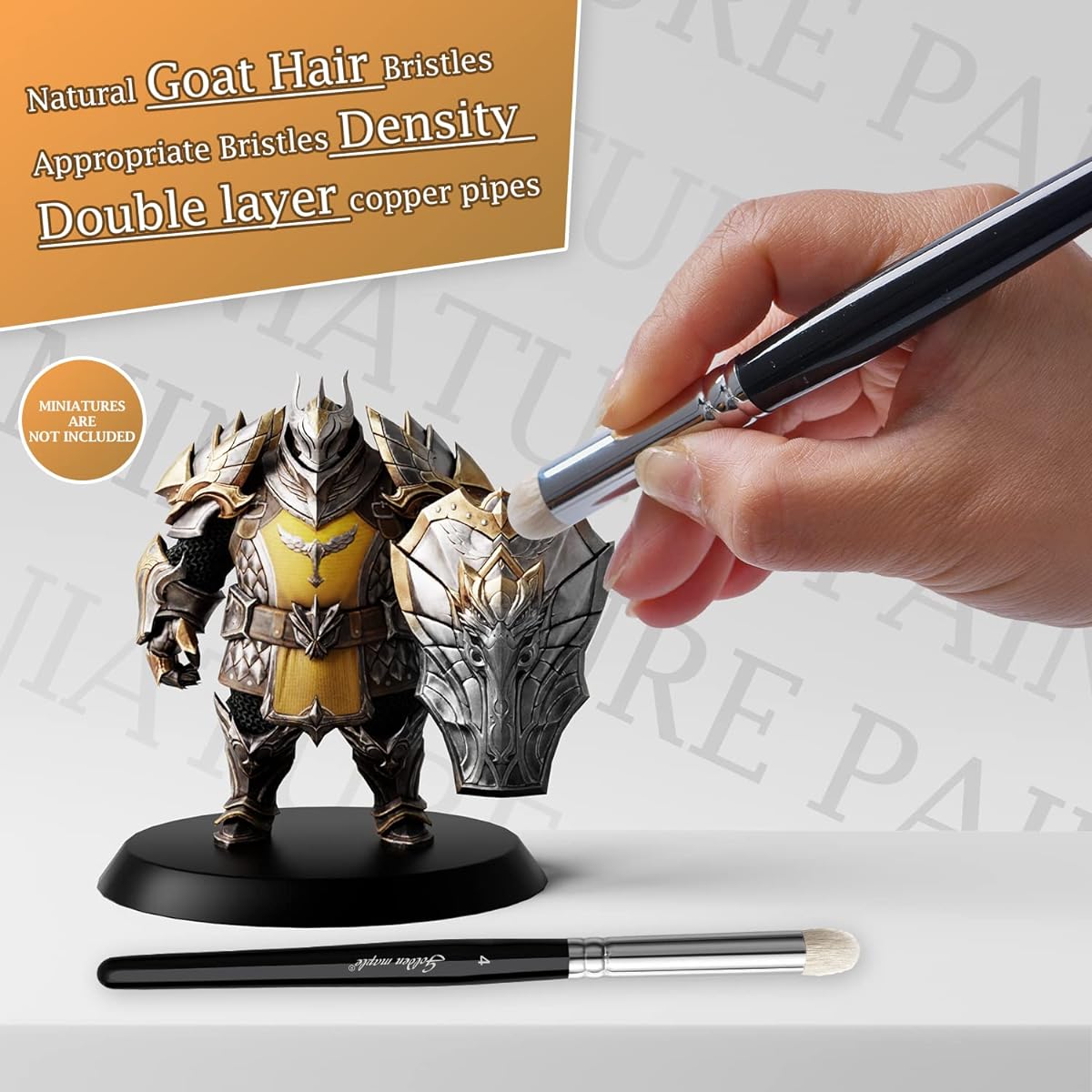 Drybrush Miniature Paint Drybrush Set - Golden Maple Professional Modeller Miniature Paint Brushes for Warhammer 40k DND Miniatures Citadel Scale Models Enamel & Fantasy Figure Painting