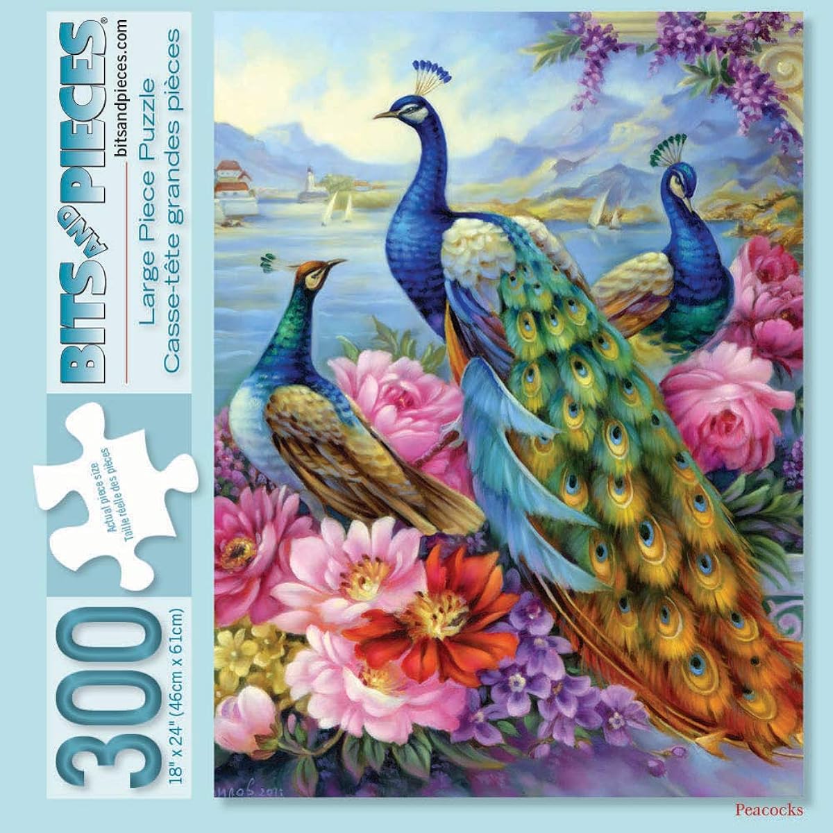 Bits and Pieces - Peacocks 300 Piece Jigsaw Puzzle for Adults - Each Puzzle Measures 18" x 24" - 300 Piece Jigsaw by Artist Oleg Gavrilov