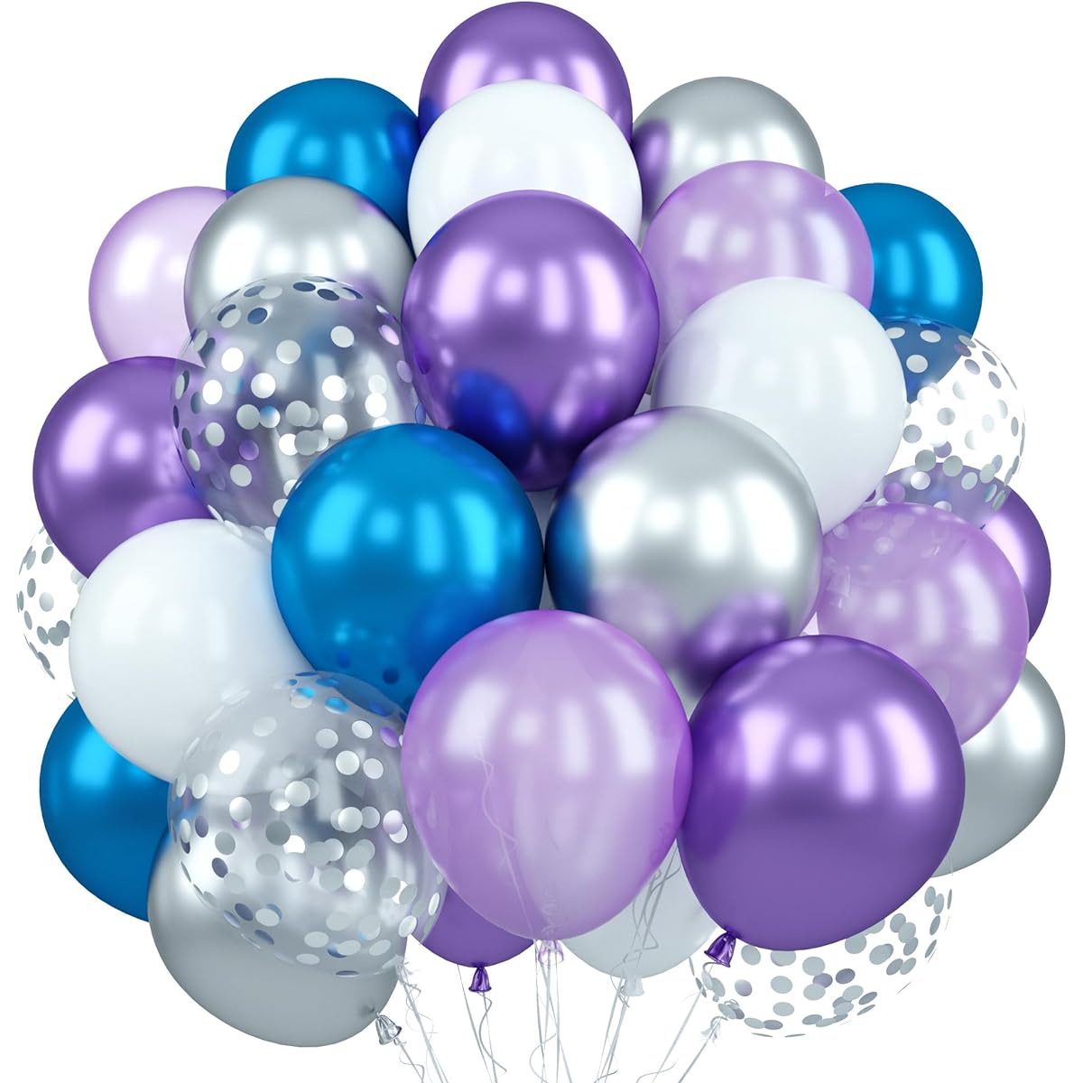 Purple Blue Silver Balloon Kit