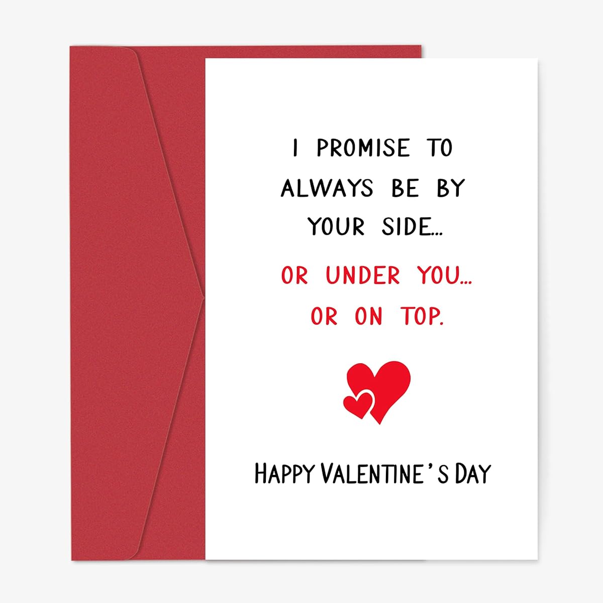 Heollaok Cheerful Valentine's Day Card for Men and Women Fun Valentine's Day Gift Card for Husband/Wife I Promise To Always Be You Side