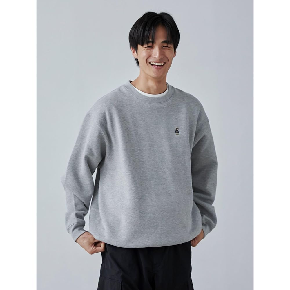 [Cohen] One Point Bear Embroidery Brushed Crew Neck Sweatshirt 75206360339