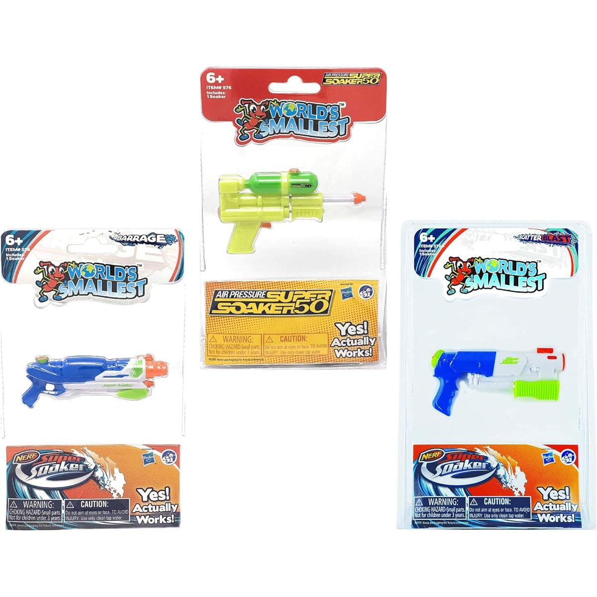 World's Smallest Super Soaker – Set of 3 – SS50 Valley Spray Blast