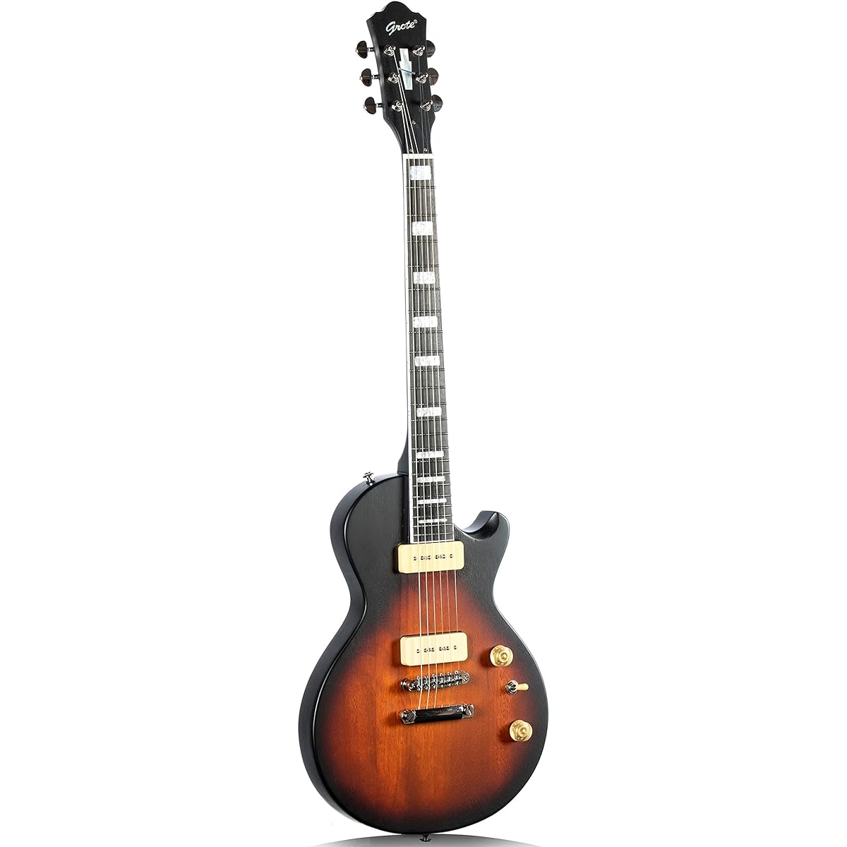 Grote LPS-023 Matte Finish Electric Guitar Equipped with P-90 Pickup LP Style Mahogany Solid Body Guitar (TS)
