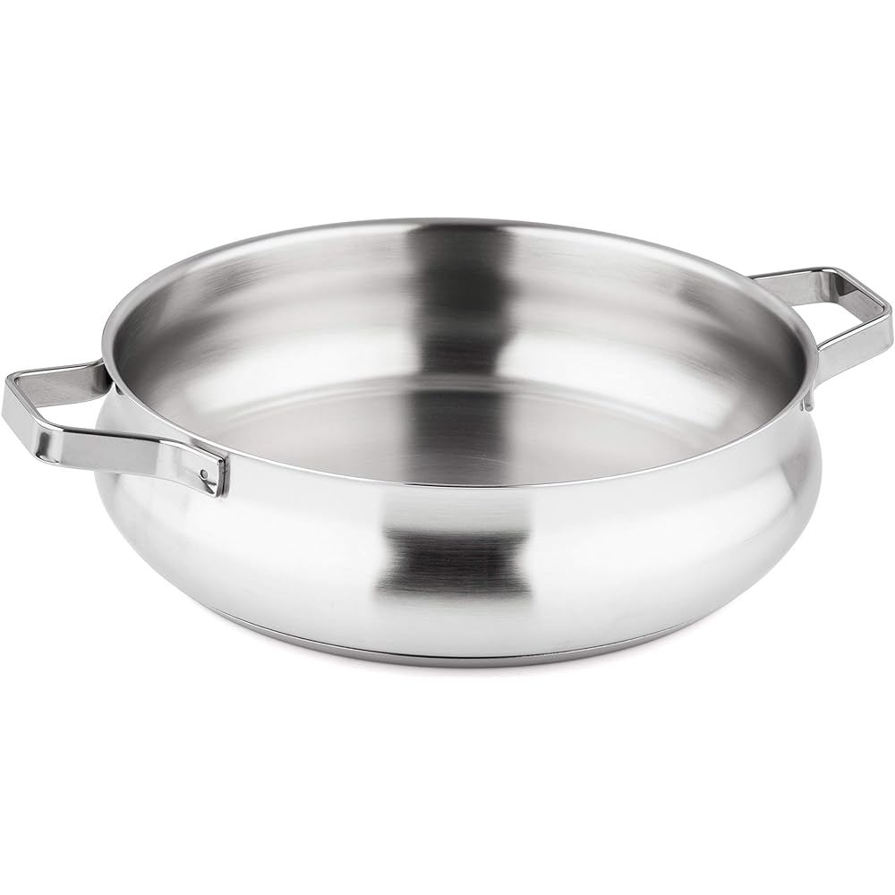 Barazzoni Low Casserole with Lid 22cm TUMMY EVOLUTION Stainless Steel