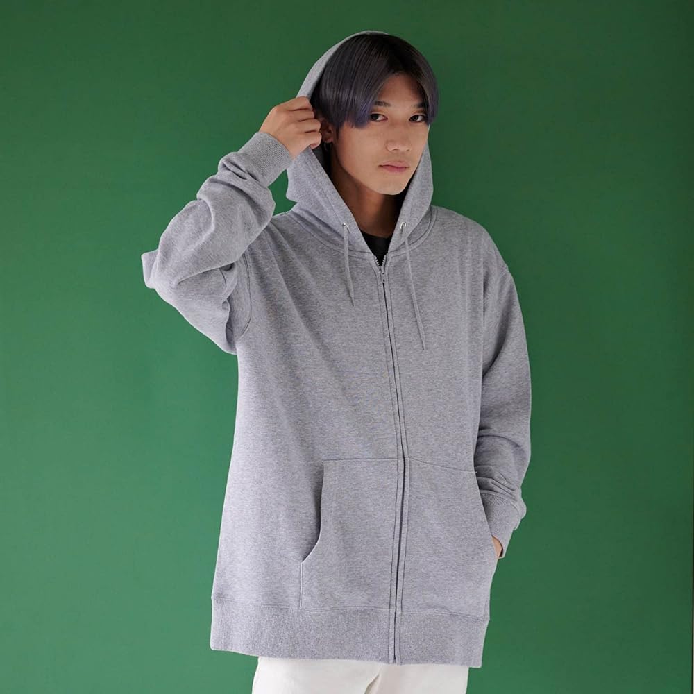 [T-Shirt Dot Esty] Hoodie Plain Pile Lining Zip Up 10.0oz Men's (S,M,L,XL,2XL,3XL,4XL,5XL)