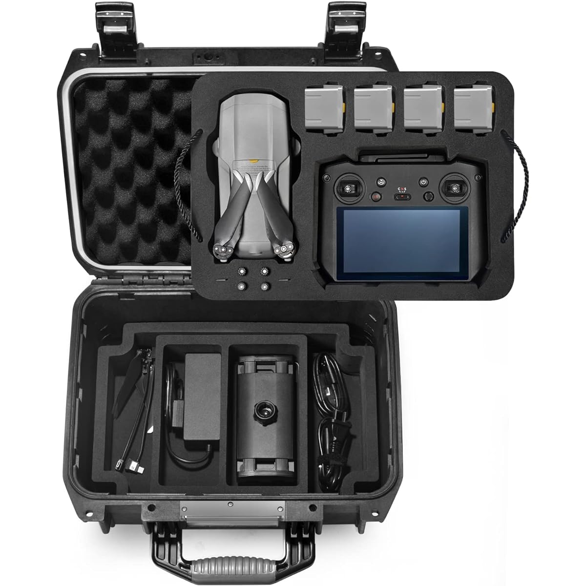 Lekufee Hard Carrying Case for DJI Air 2S Drone/Mavic Air 2 Drone Combo Quadcopter with DJI RC Pro or DJI Smart Controller and DJI Mavic Air 2 Drone Accessories [Drone Not Included] (Black Case)