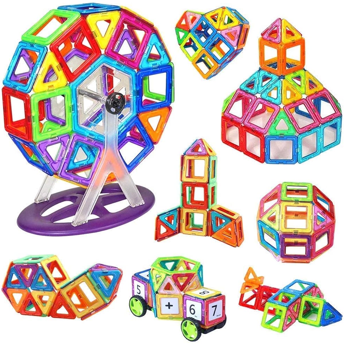 iKing Magnetic Blocks, Lasic Magnetic Toys, Block Lab, Educational, DIY, Educational Toys, Idea Birth, Cultivate Creativity, Magnetic Toys, Gifts, Number Blocks, Block Toys, Birthday, Storage Case Included, Magnetic Toys, Children