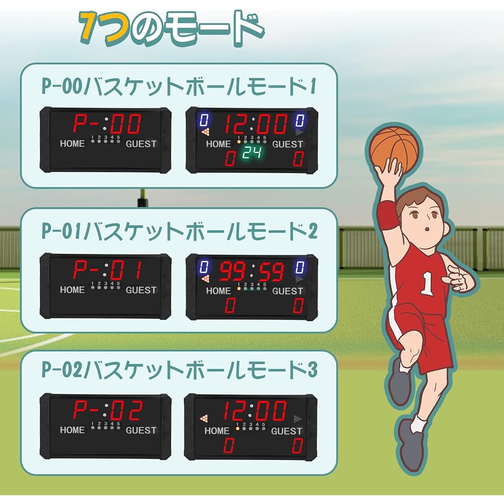 Spolehli LED 14 Digit Scoreboard Sports Timer with Electronic Illustrated Instruction Manual Digital Timer Electronic Scoreboard Ball Score for Match Board Countdown Basketball/Soccer/Tennis/Table Tennis Japanese Instruction Manual Included