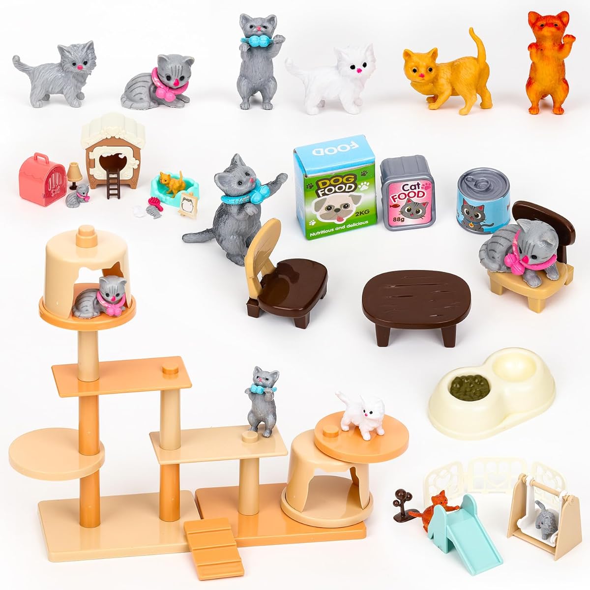 SweetAce 43 Piece Cat Toy Playset for Kids