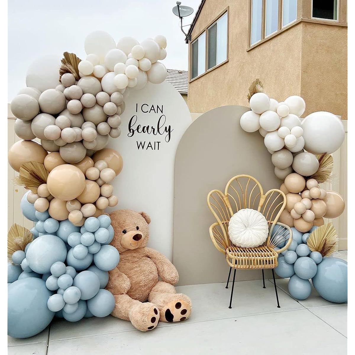 Dusty Blue Balloons, Double Plush Blue Balloon Garland, Pastel Blue Balloons Different Sizes 18", 12", 5", Latex Slate Blue Balloon Arch Kit for Birthday, Baby Shower, Beach, Neutral Marine Theme Party