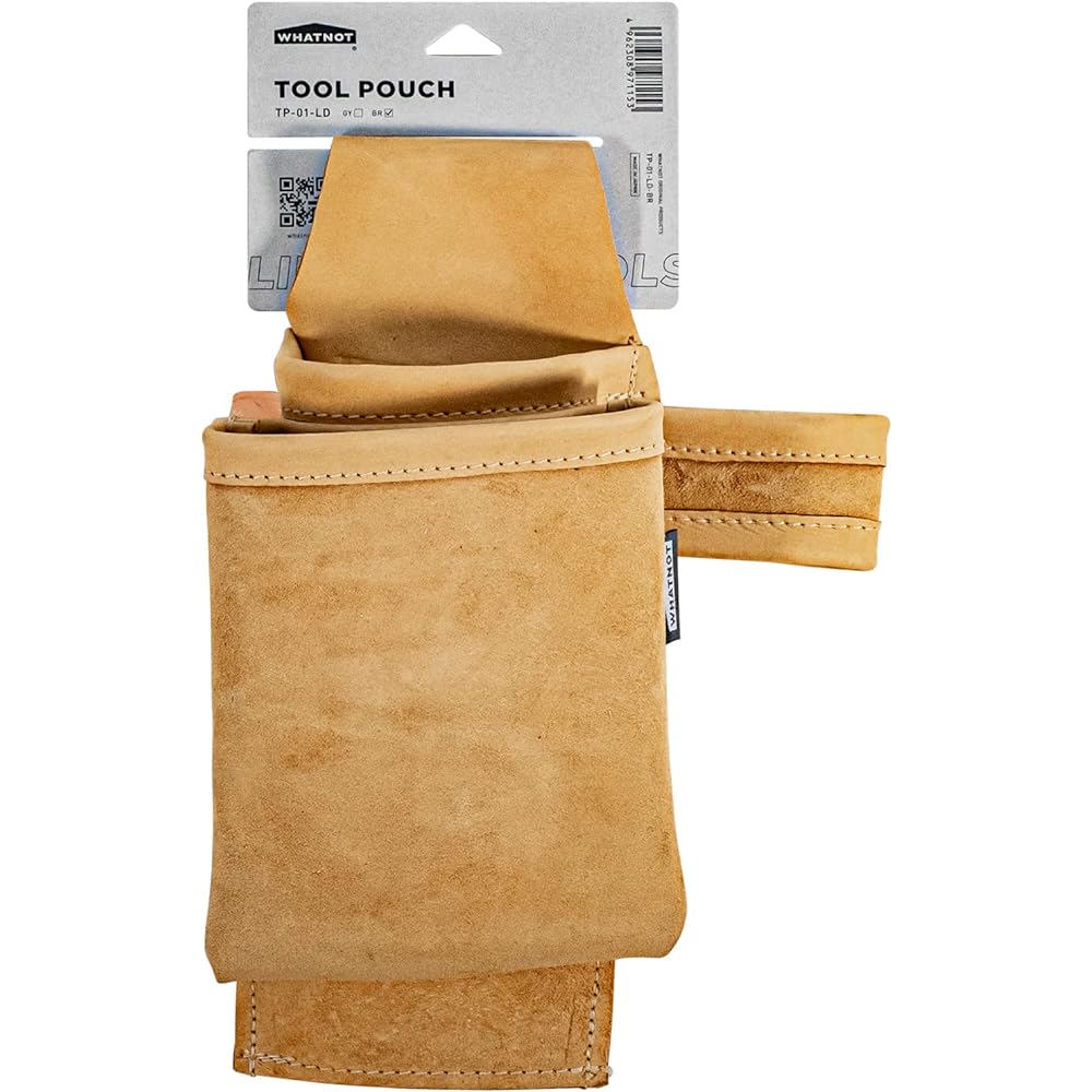 WHATNOT Tool Pouch, Nubuck Leather, Made in Japan, Work Pouch, Waist Bag, Nail Bag, Peg Storage, Welding Rod Case, Storage Bag, Outdoor Storage