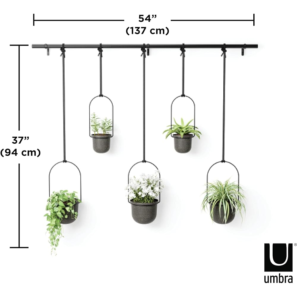 umbra Planter Pot Flower Pot Hanging Potted Plant Black Large Set of 5 TRIFLORA 21018086040 W137 x D18 x H94cm