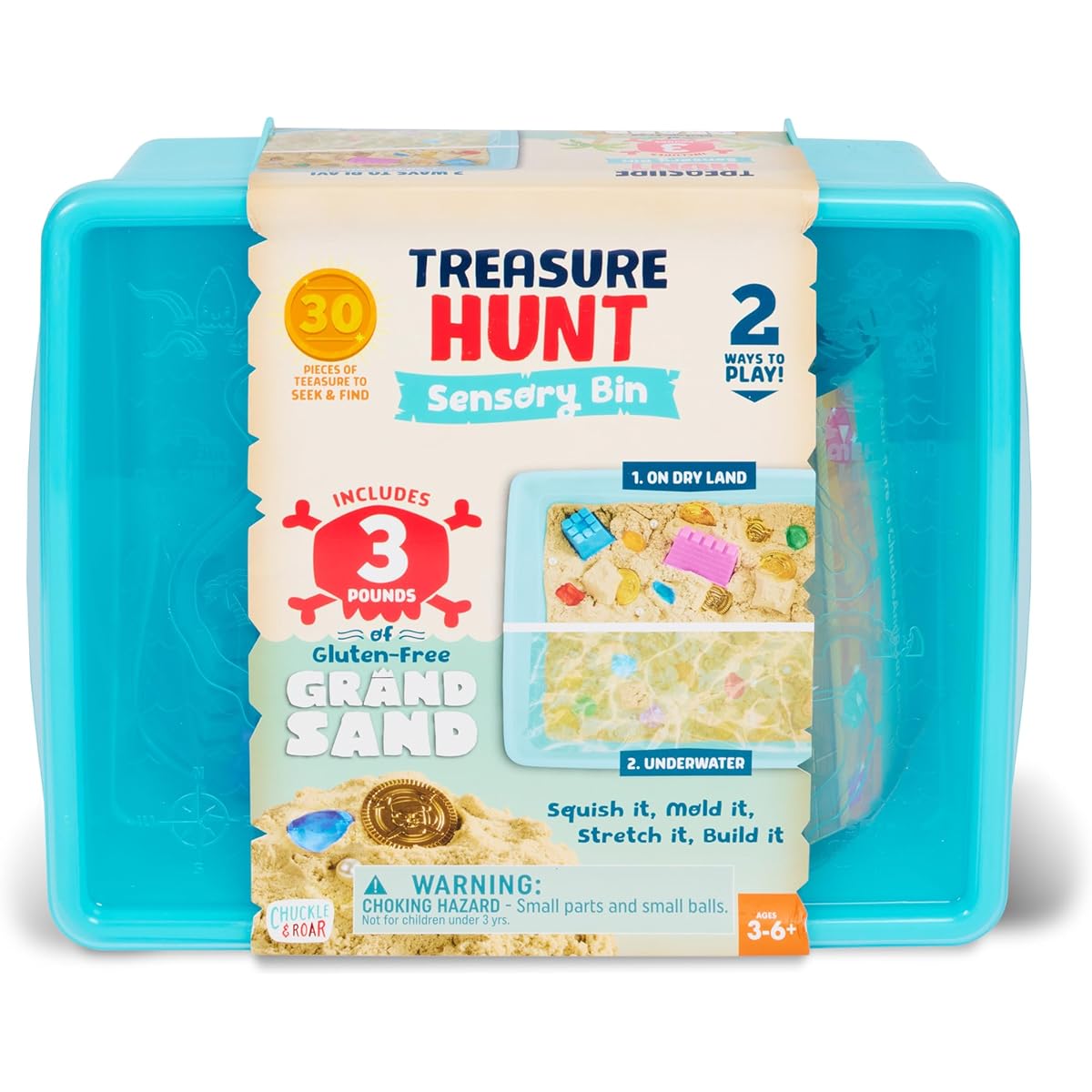 Chuckle & Roar – Treasure Hunt Sensory Bin – Tactile Learning – Fun for Toddlers – Hands-on Activities – Kindergarten Level Fun – Montessori Approved – Ages 3+