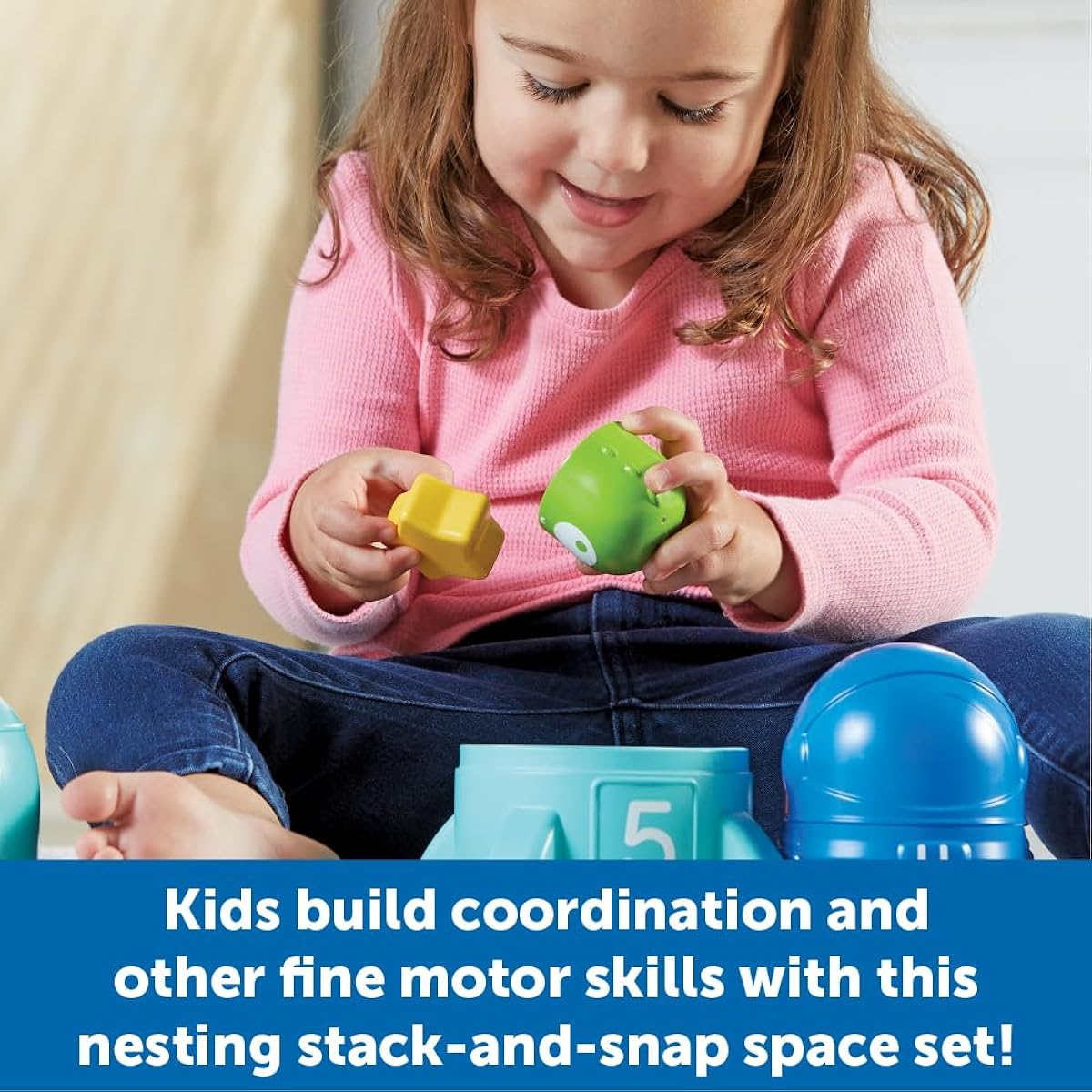 Learning Resources Nesting Space Surprise, 9 Pieces, Ages 18 Months+, Preschool Learning Activities, Toddler Learning Toys, Montessori Toys