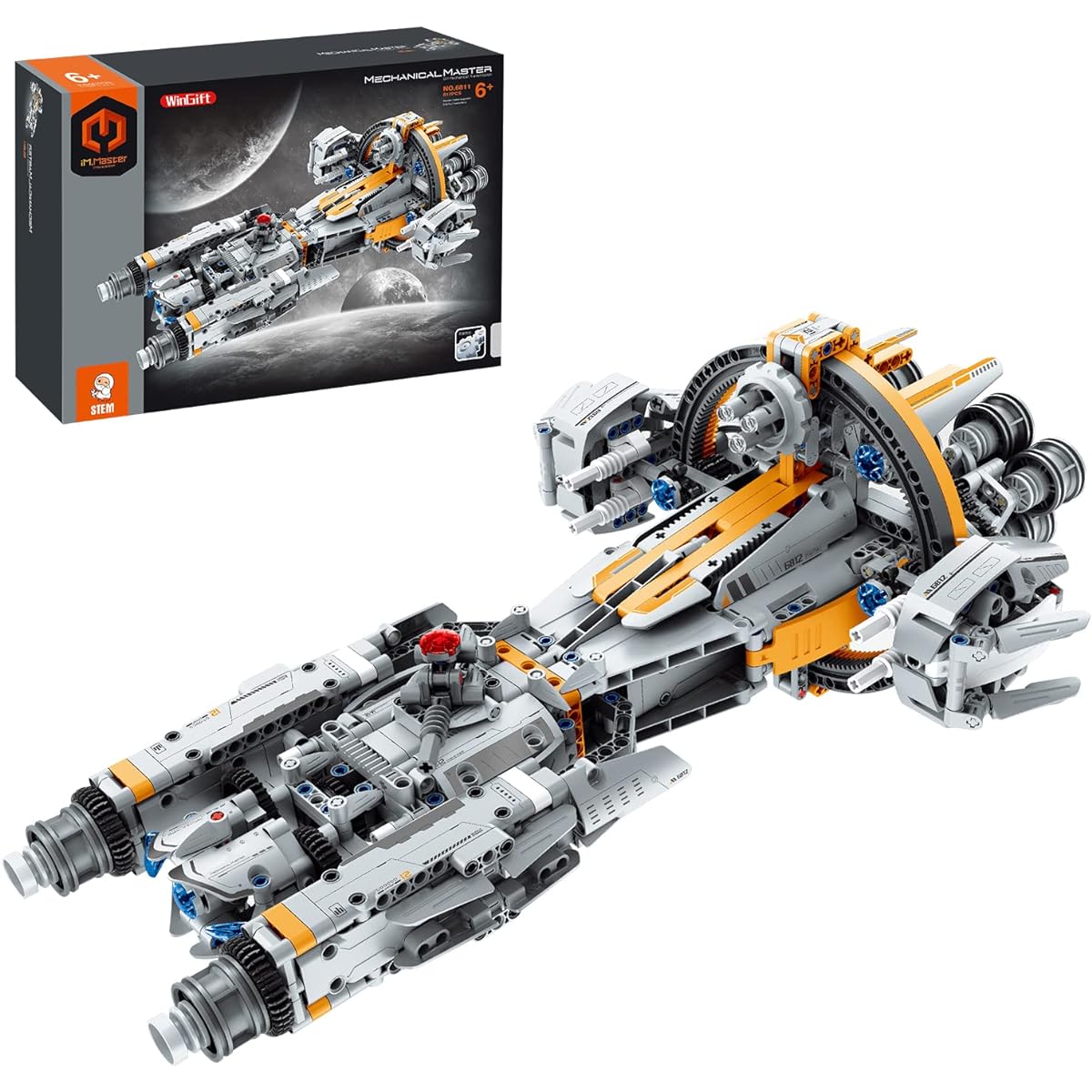 WINGIFT 955 Piece Warship Series Creative Building Set for Adults Top STEM Toys for Boys and Girls Ages 6 and Up