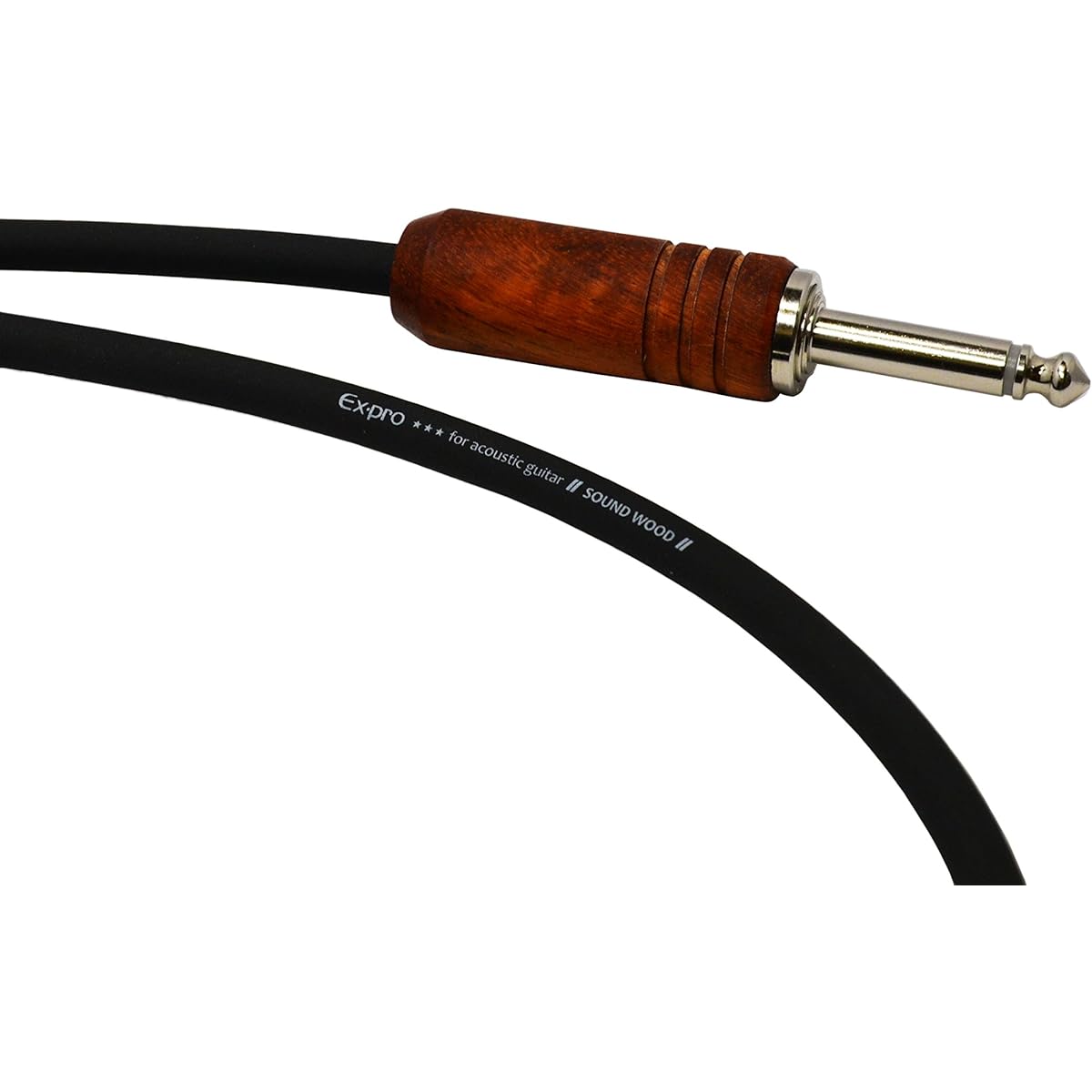 Ex-pro SOUND WOOD acoustic guitar cable 5m L-shaped x straight SWC-5LS