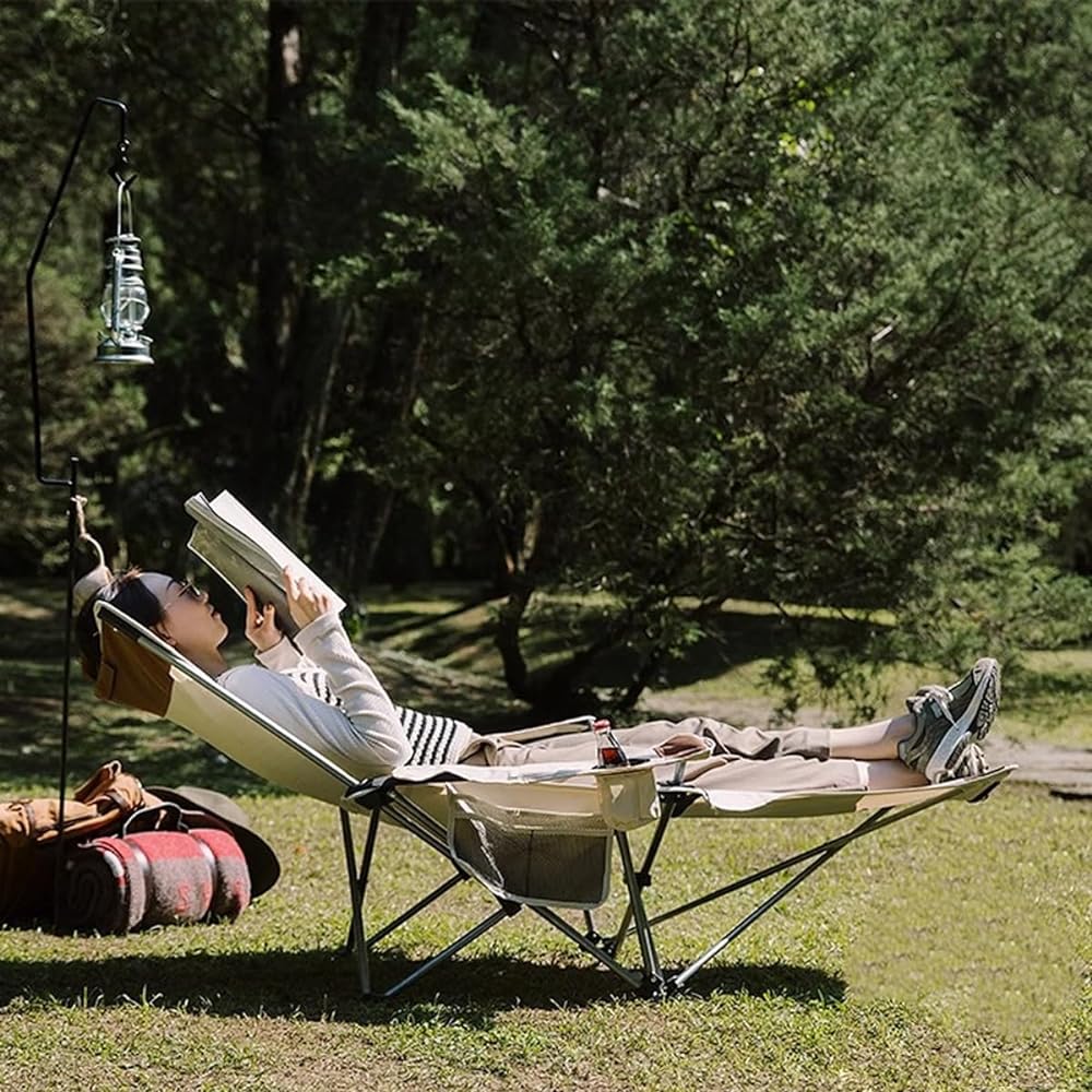 canittus produced by KEK Outdoor Chair, Foldable Beach Chair, Multifunctional Recliner, Lie down/Sit, Adjust freely, Load Capacity: 120KG, Camping Chair, Beach, Fishing, Includes Pillow, Indoor/Outdoor, Storage Bag Included (Brown)