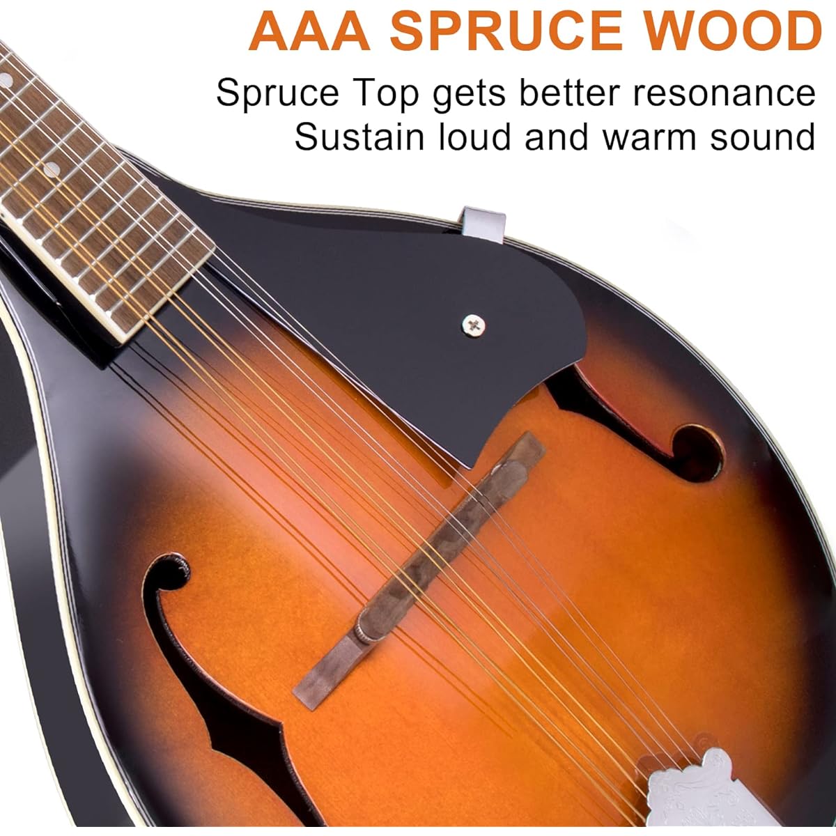 Kmise Mandolin A Style Mandolin Instrument 8 String Spruce with Musical Instrument Tuner Strings Gig Bag Strap Pick for Adults Beginners