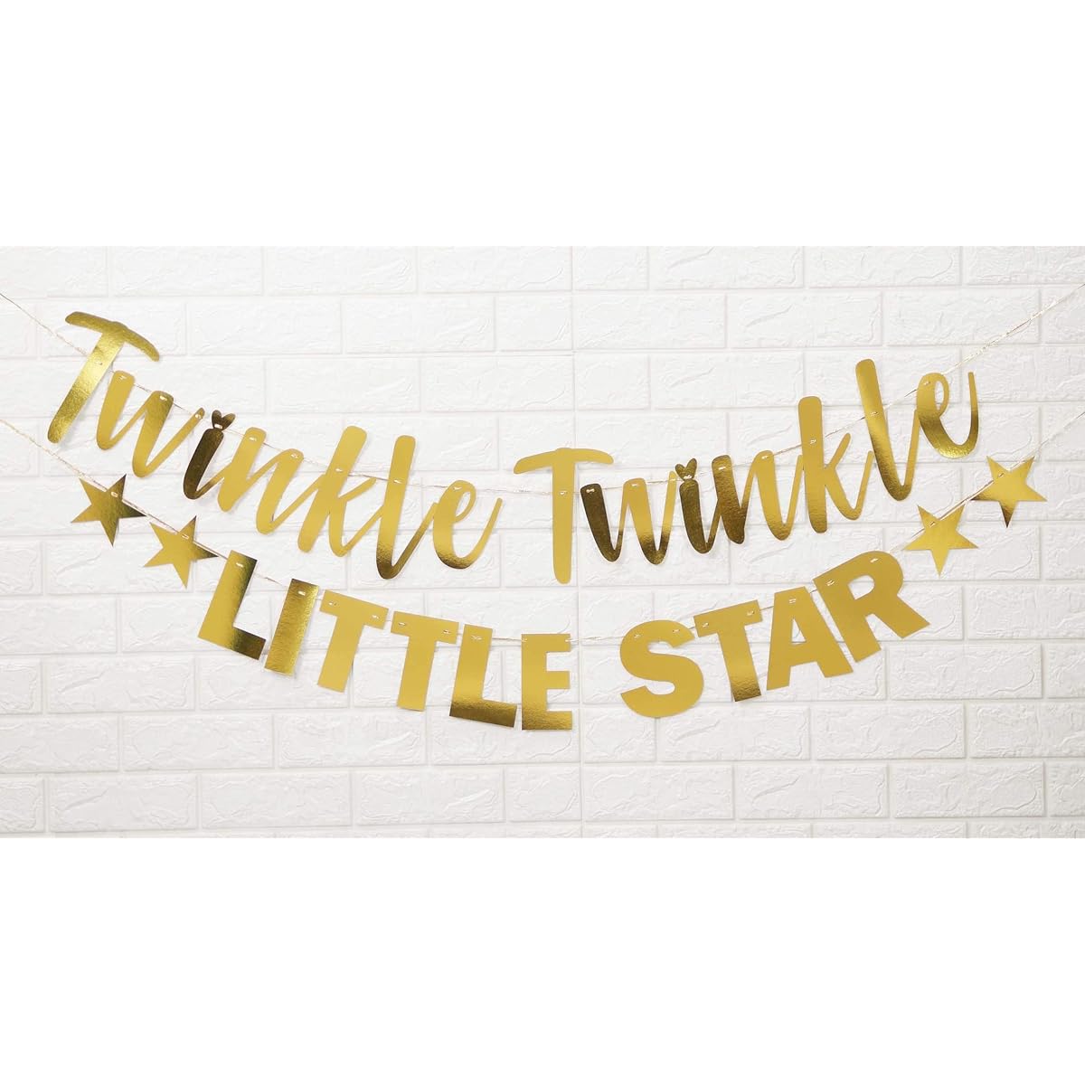 Inkdotpot Oh Baby Shower Decorations Pre-assembled Cursive Bunting Flags Metallic Silver Baby Shower Decor Gender Reveal Bunting Banner Gold PA-911898-IMS-BUNMG-3A
