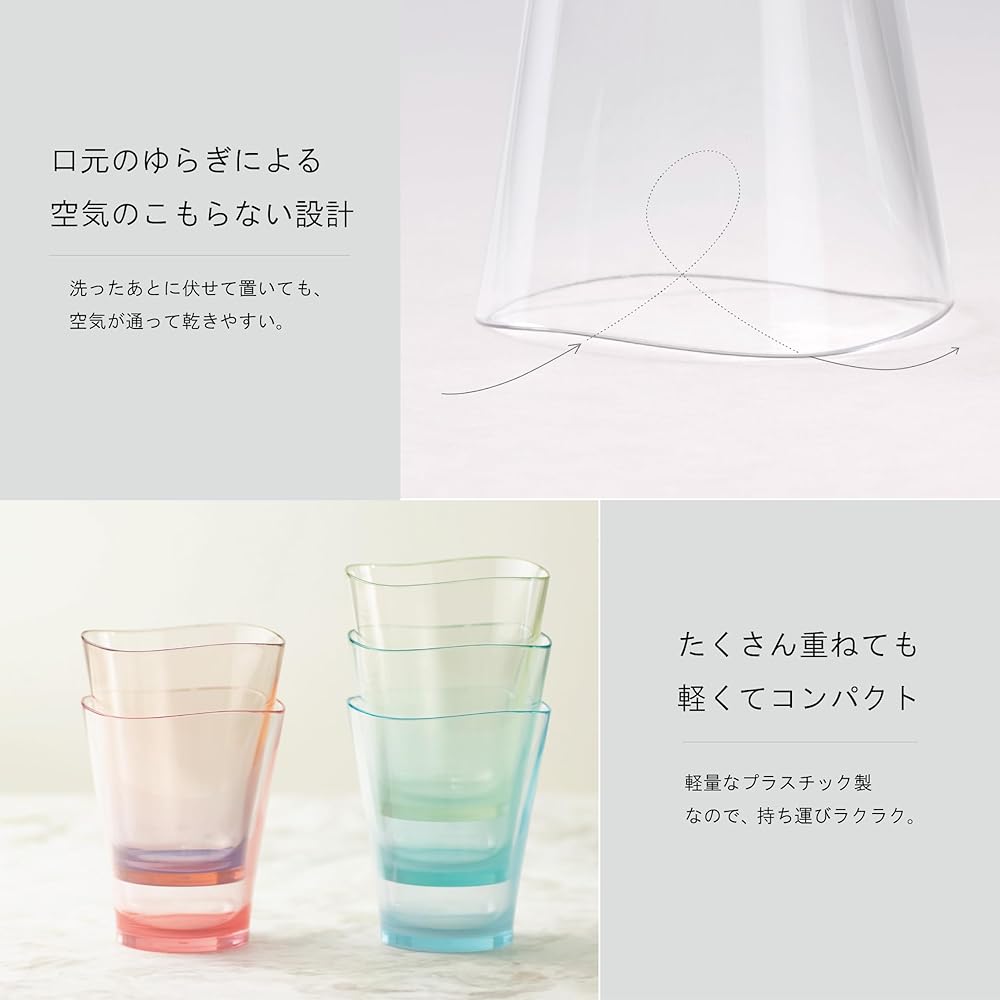 Unbreakable and gentle 2-color fluctuation tumbler TwoTones Pastel 240ml Set of 5 Comes with a lifetime unbreakable guarantee Boxed Gift Present Tritan Cup Plakira